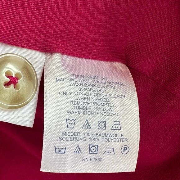 Lands’ End Quilted Jacket Size Medium Pink Cotton Button Front Comfortable - Picture 8 of 9